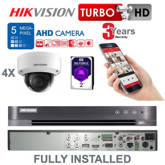 4 x Camera Hikvision 5MP AHD CCTV System Supply and Installed
