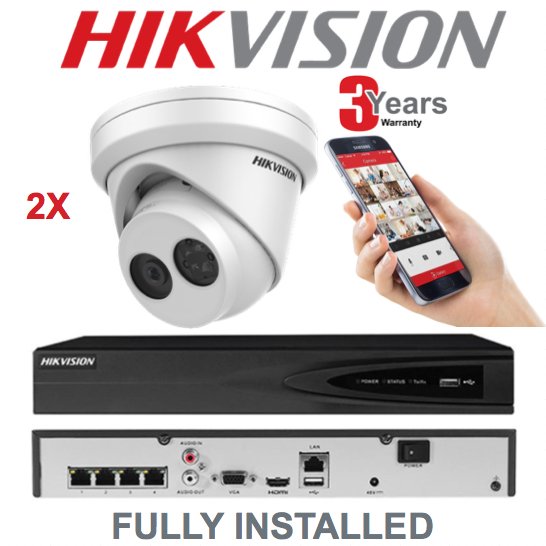 2 x Hikvision CCTV Camera 2MP IP CCTV System