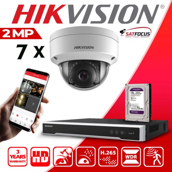 HIKVISION HIWATCH 8CH DVR OUTDOOR 2MP VANDALPROOF 7 CCTV KIT